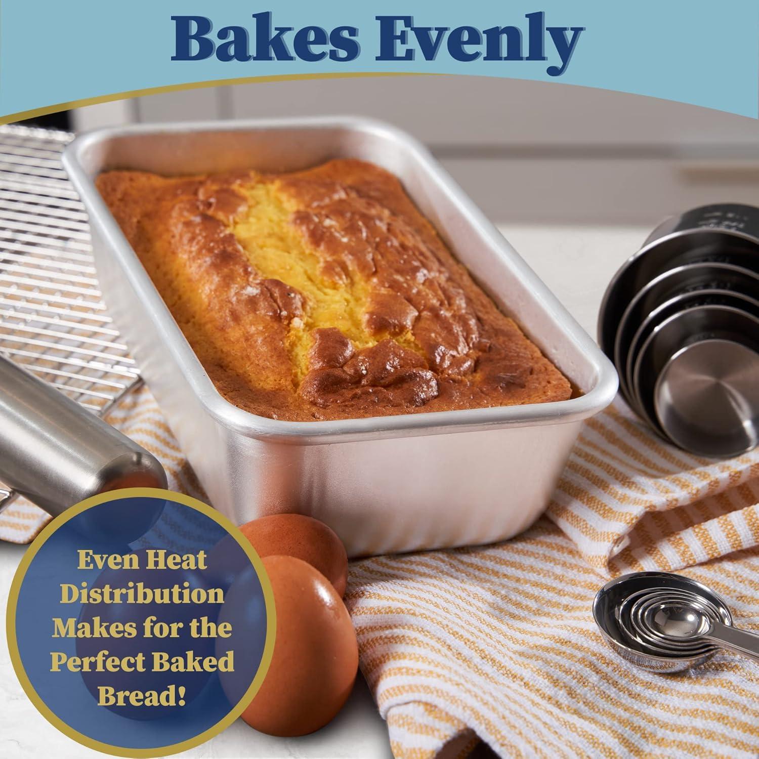 imageUltra Cuisine Aluminum Loaf Pan for Baking Bread 95x5 inch Loaf Pan 1lb Easy Clean Quality Durable Bread Tin Commercial Aluminum Bread Pan for Baking Banana Bread Cakes Casseroles LoavesSilver