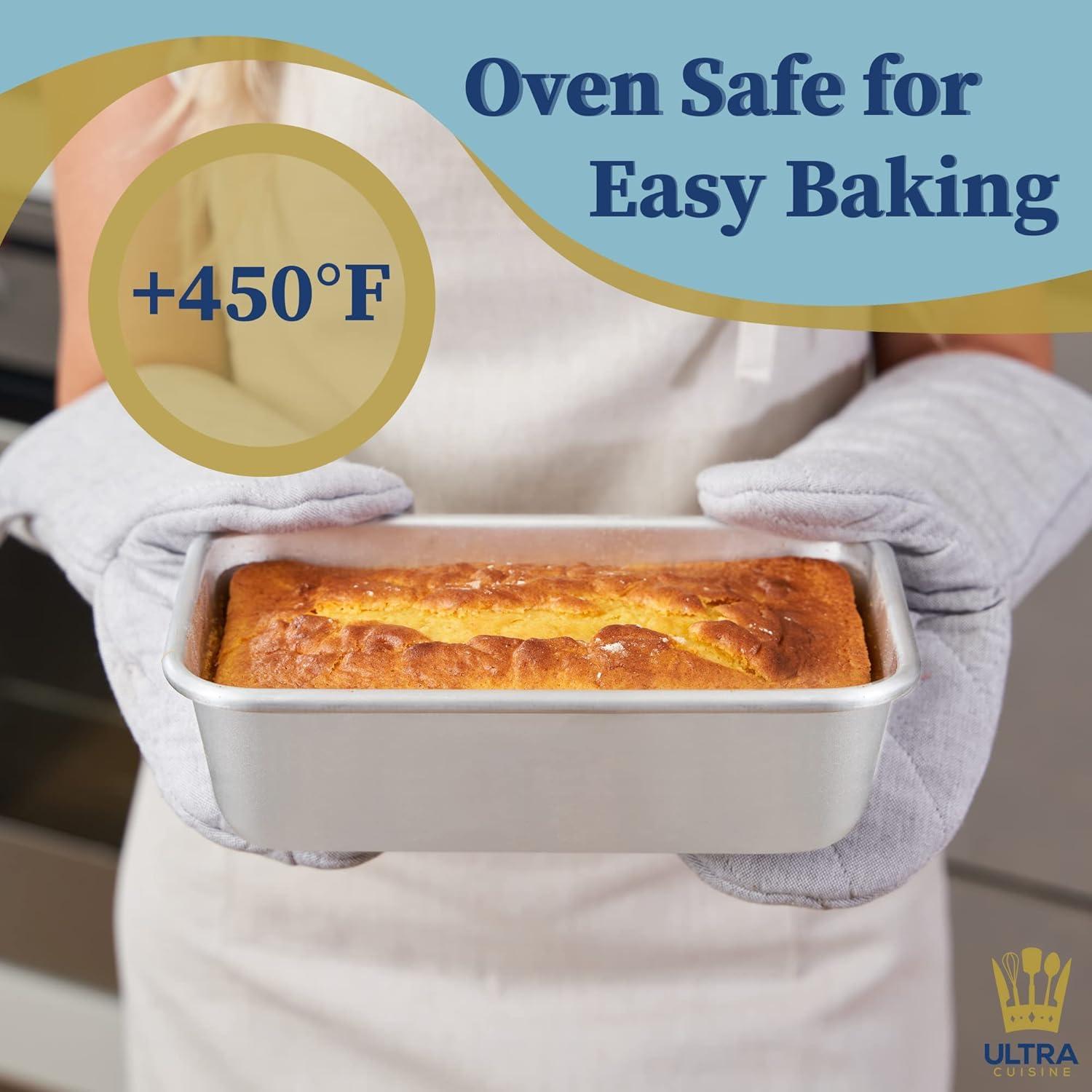 imageUltra Cuisine Aluminum Loaf Pan for Baking Bread 95x5 inch Loaf Pan 1lb Easy Clean Quality Durable Bread Tin Commercial Aluminum Bread Pan for Baking Banana Bread Cakes Casseroles LoavesSilver