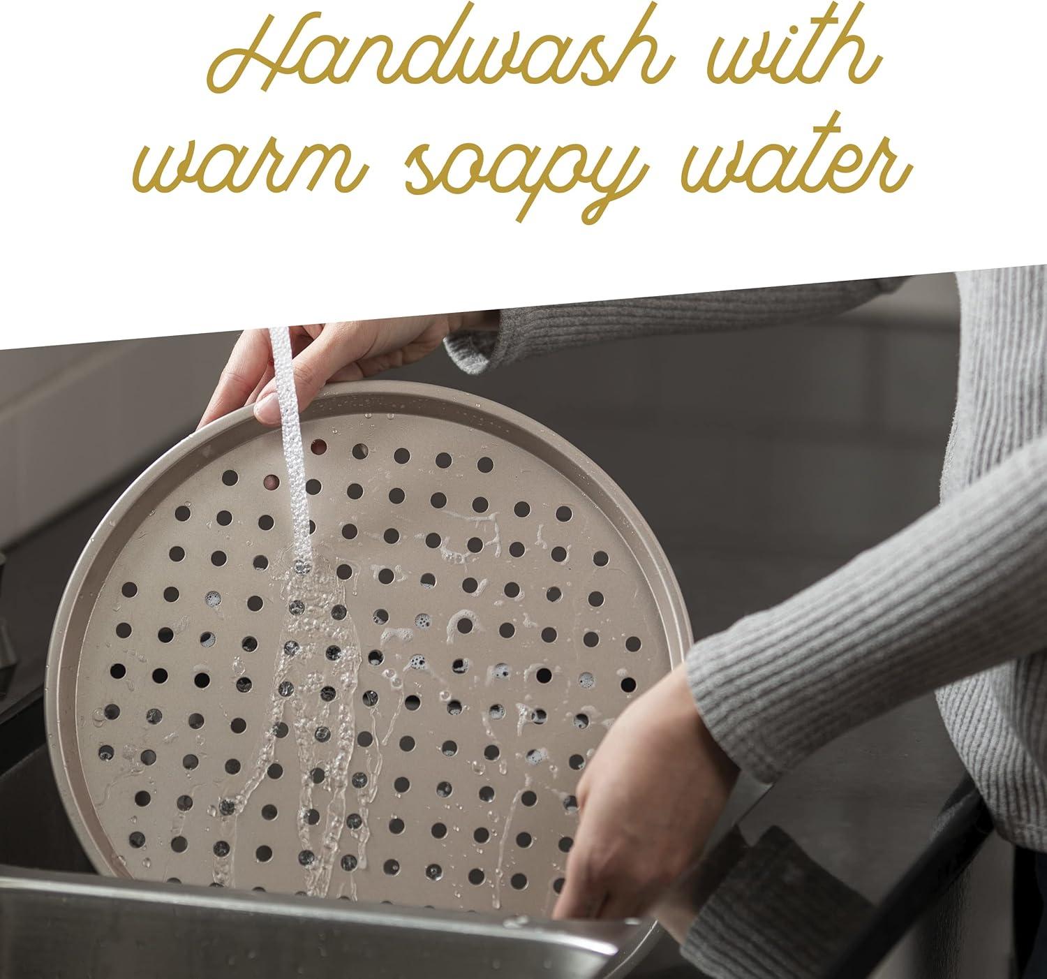 imageUltra Cuisine Large Round Carbon Steel Perforated Pizza Pan with Holes Nonstick 13in ChampagneRound 127