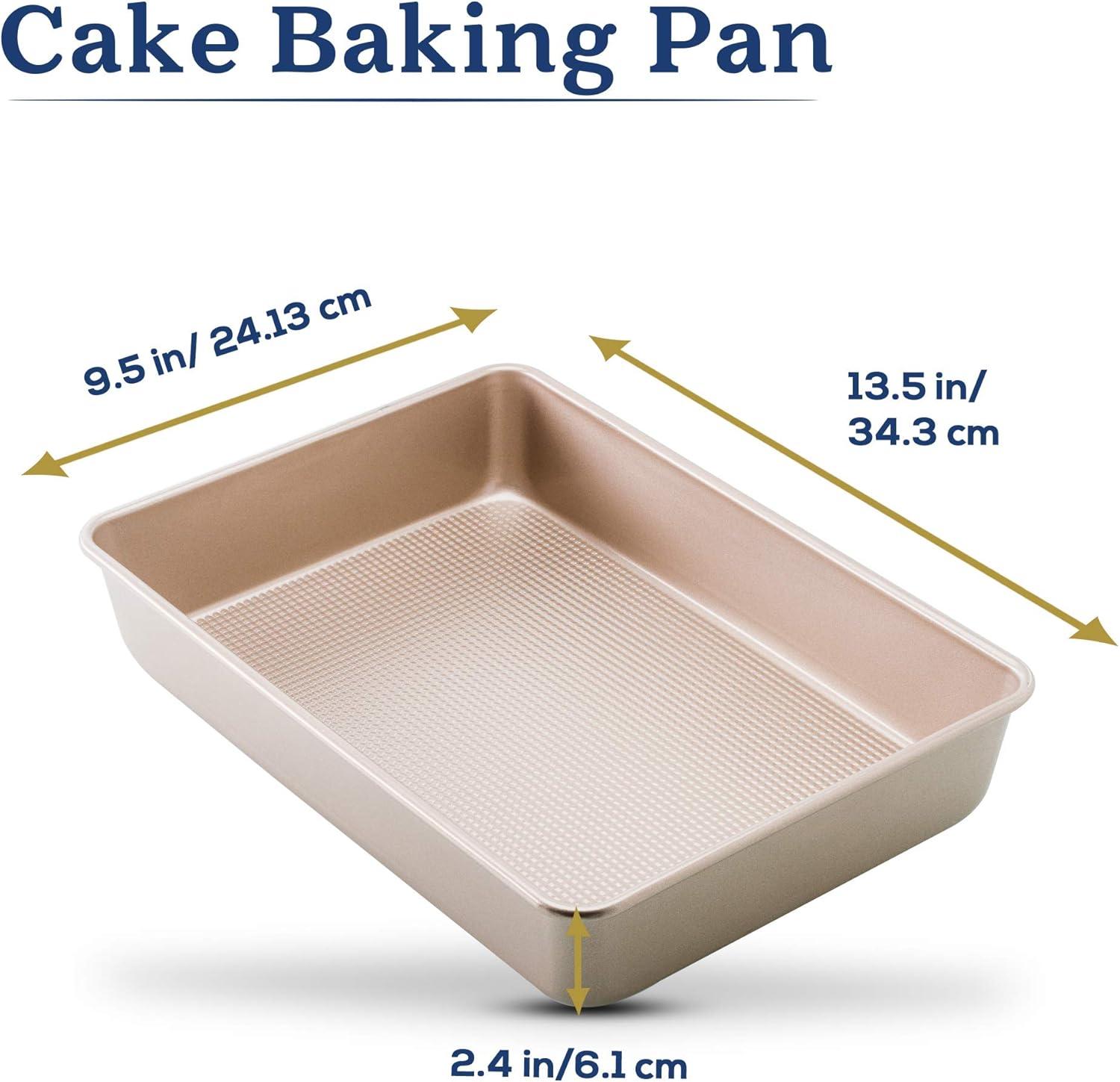 imageUltra Cuisine Nonstick Square Cake Pan Even Baking and Roasting Easy to Clean Durable Quality Warp amp Scratch Resistant Texture for Easy Release FoodSafe Size 8 x 8 inchChampagne