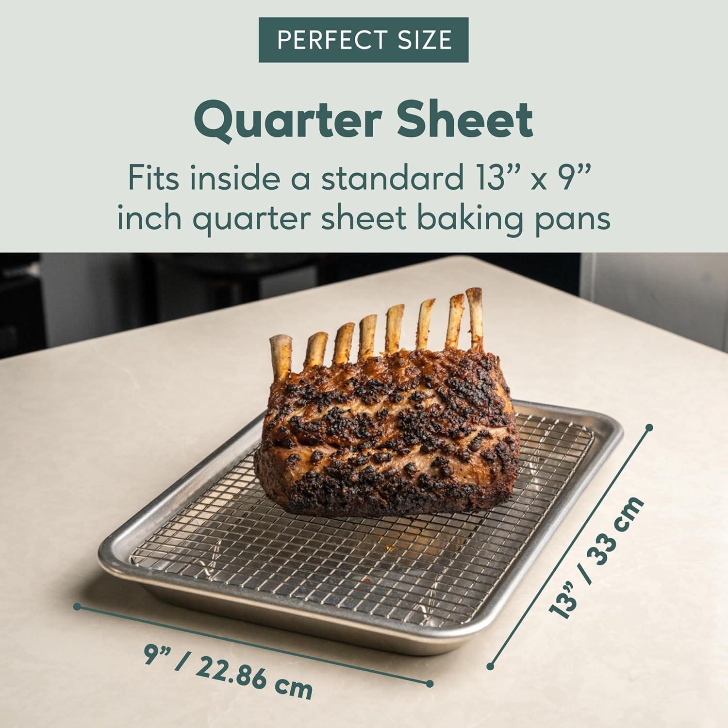 imageUltra Cuisine OvenSafe DishwasherSafe 100 Stainless Steel Cooling amp Baking Rack Set TightWire Bake for Oven Cooking Heavy Duty 85x12 Set of 2 Small Quarter Sheet Pan Cooling Racks85 x 12 2Pack