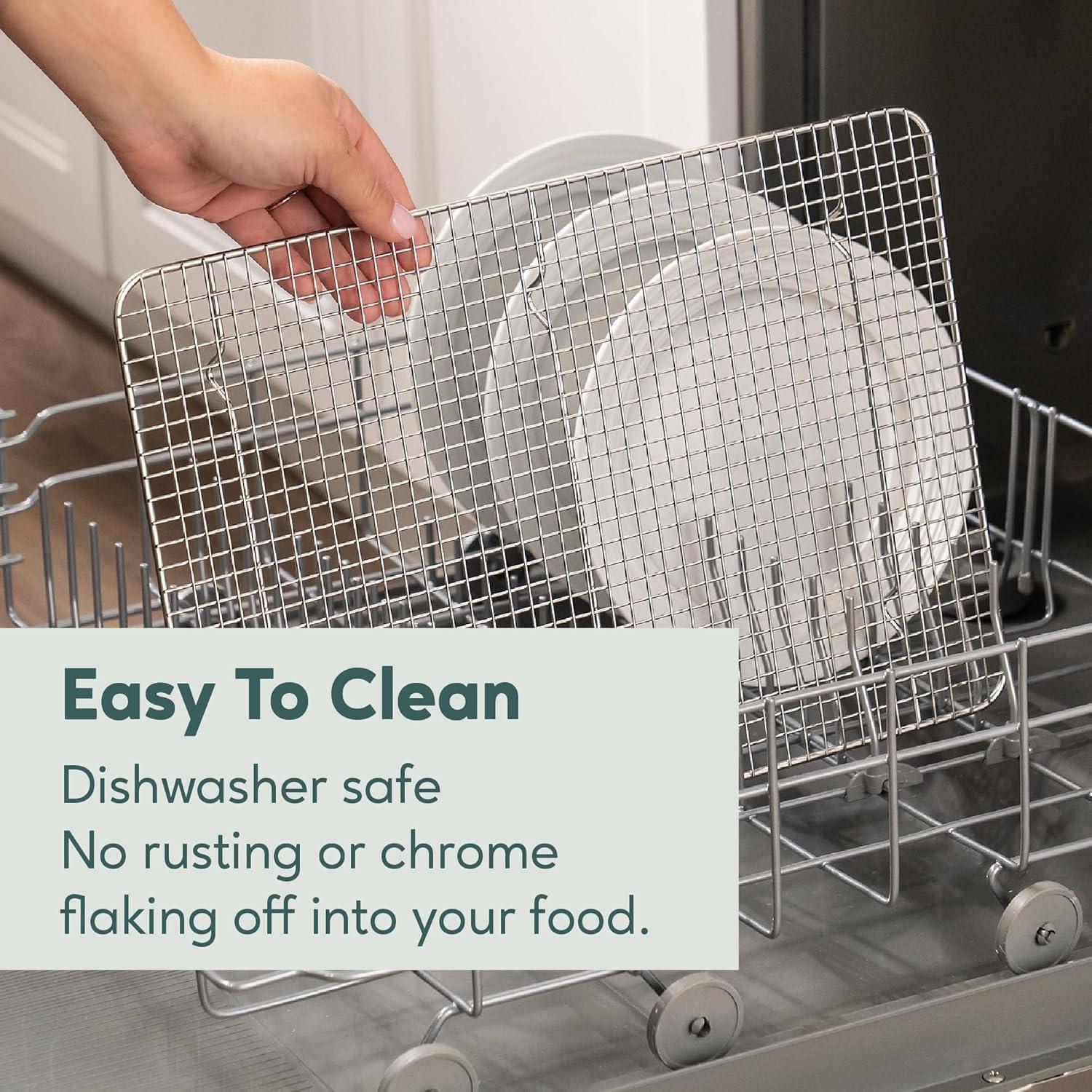 imageUltra Cuisine OvenSafe DishwasherSafe 100 Stainless Steel Cooling amp Baking Rack Set TightWire Bake for Oven Cooking Heavy Duty 85x12 Set of 2 Small Quarter Sheet Pan Cooling Racks115 x 165 1Pack