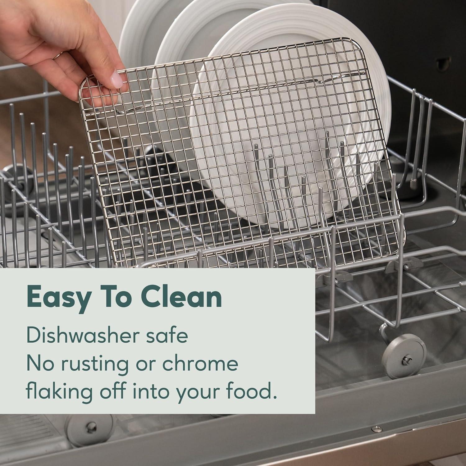 imageUltra Cuisine OvenSafe DishwasherSafe 100 Stainless Steel Cooling amp Baking Rack Set TightWire Bake for Oven Cooking Heavy Duty 85x12 Set of 2 Small Quarter Sheet Pan Cooling Racks85 x 12 2Pack