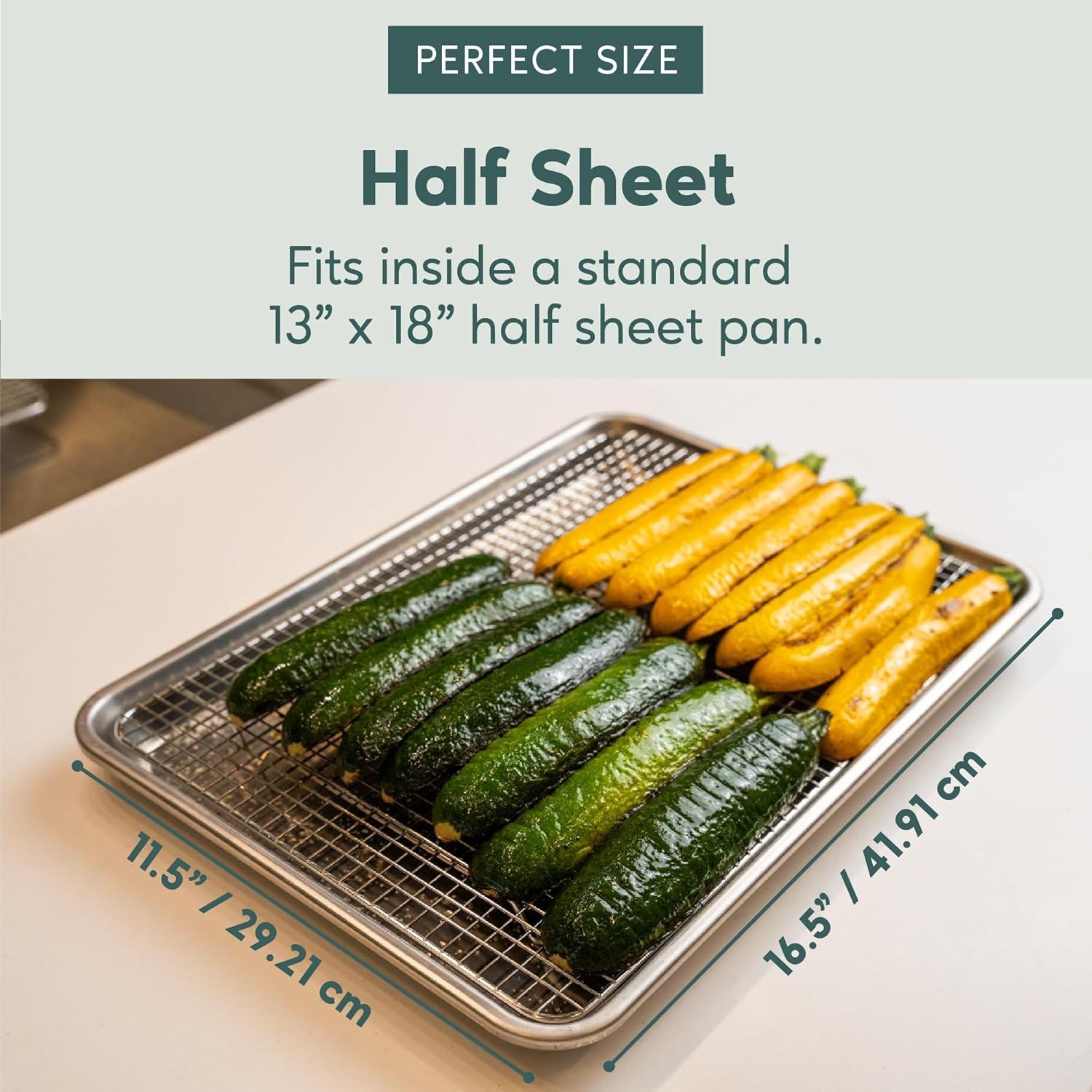 imageUltra Cuisine OvenSafe DishwasherSafe 100 Stainless Steel Cooling amp Baking Rack Set TightWire Bake for Oven Cooking Heavy Duty 85x12 Set of 2 Small Quarter Sheet Pan Cooling Racks115 x 165 1Pack