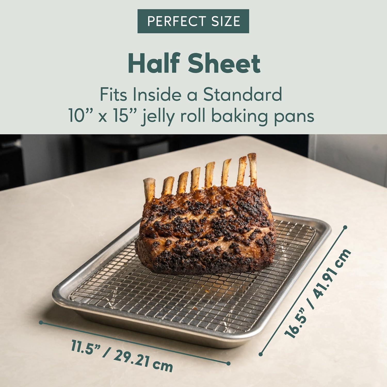 imageUltra Cuisine OvenSafe DishwasherSafe 100 Stainless Steel Cooling amp Baking Rack Set TightWire Bake for Oven Cooking Heavy Duty 85x12 Set of 2 Small Quarter Sheet Pan Cooling Racks100 x 1475 1Pack