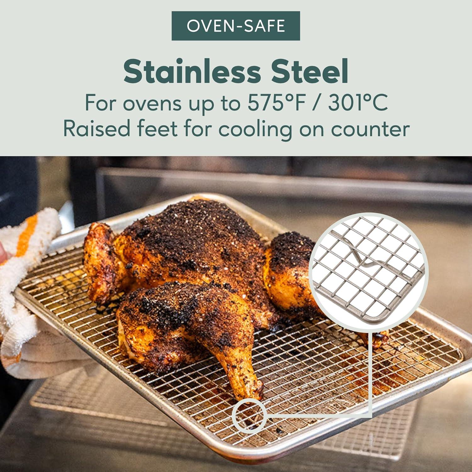 Baking Safe Ultra Cuisine Oven-Safe, Dishwasher-Safe 100% Stainless Steel Cooling ...