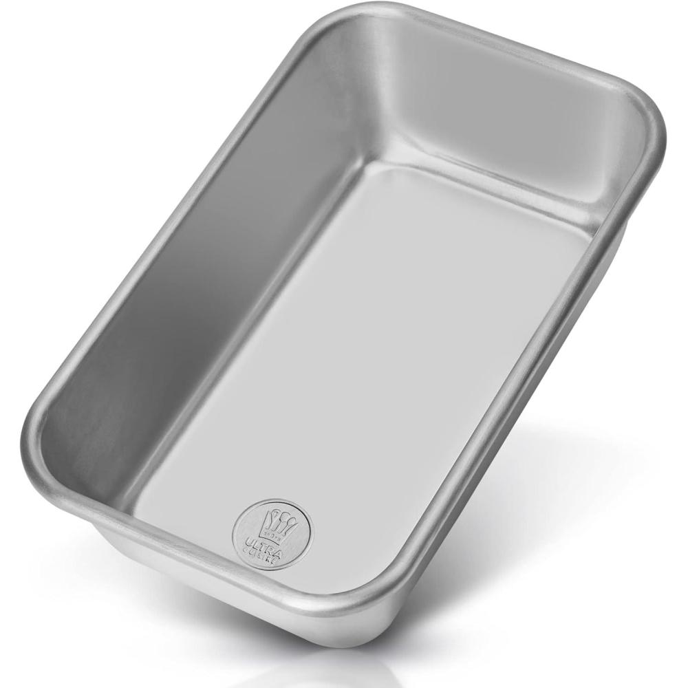 imageUltra Cuisine Aluminum Loaf Pan for Baking Bread  95x5 inch Loaf Pan 1lb  Easy Clean Quality Durable Bread Tin  Commercial Aluminum Bread Pan for Baking Banana Bread Cakes Casseroles LoavesSilver