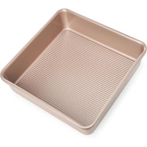 Ultra Cuisine Nonstick Square Cake Pan, Even Baking and Roasting, Easy to Clean, Durable Quality, Warp & Scratch Resistant Texture for Easy Release, Food-Safe, Size 8 x 8 inch(Champagne)