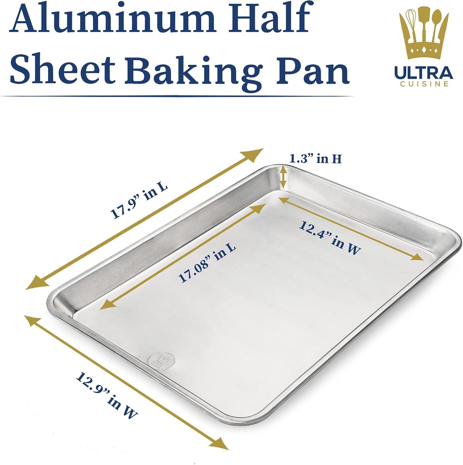 imageUltra Cuisine Stainless Steel Cooling Rack amp Aluminum Baking Pan Set Professional Quality Fits Half Sheet Pans Cookie Sheet for Baking 115x165 Rack 18x13 Pan