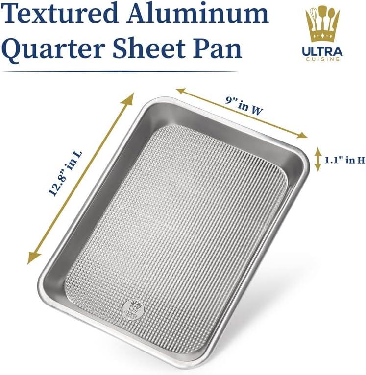 imageUltra Cuisine Jelly Roll Baking Sheet Pan Set of 2 Professional Bakeware for Roasting amp More FoodSafe Warp Resistant Bake Trays for Oven Rimmed Cookie Sheets for Baking Aluminum 16 x11Quarter